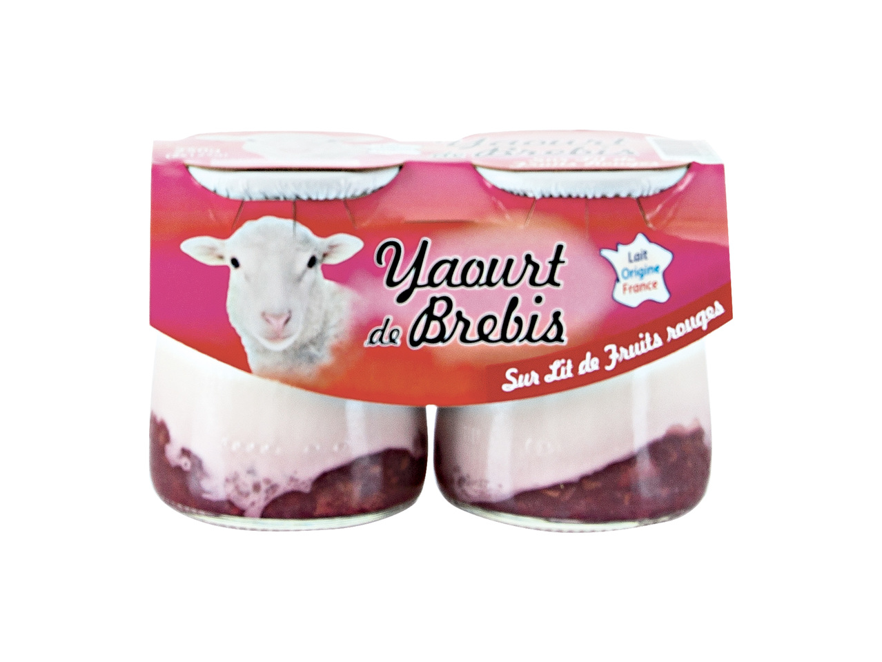 2 yaourts de brebis sur lit de fruits rouges1