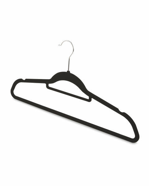 Black Flocked Hangers 10 Pack