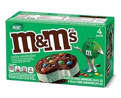 M&M's 
 Mint Ice Cream Cookie Sandwiches