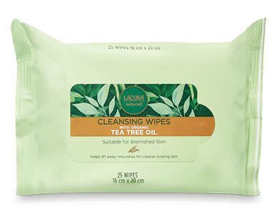Cleansing Wipes with Organic Tea Tree Oil 25pk