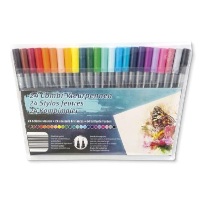 Crayons ou feutres de couleur, 24 pcs