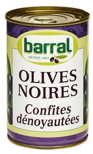 Olives noires confites dénoyautées