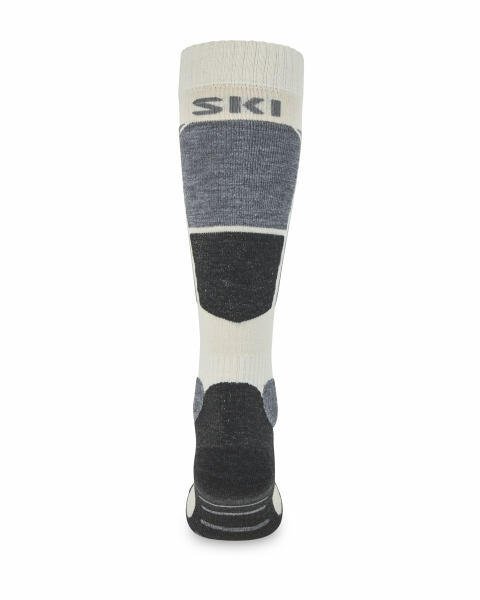 Adult's White Ski Socks With Silk