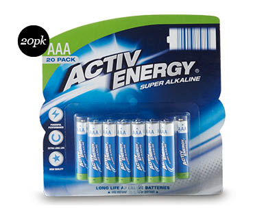 AA or AAA Alkaline Batteries 20pk