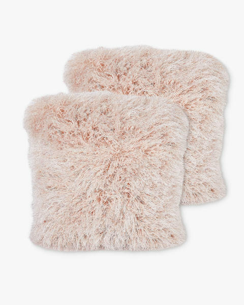 Shaggy Cushion Pink - 2 Pack