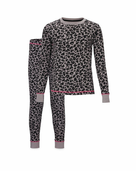 Children's Grey Leopard Pyjamas