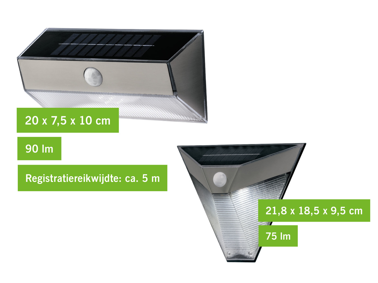 Solar LED-wandlamp