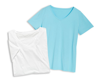 BLUE MOTION Damen-Basic-Shirt, Baumwolle (Bio), Doppelpkg.
