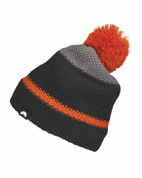 Adult's Orange/Black Pom Knitted Hat