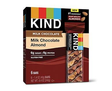 KIND Snacks Milk Chocolate Almond or Milk Chocolate Peanut Butter Bars