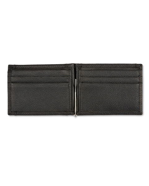 Avenue Black Leather Wallet Upright