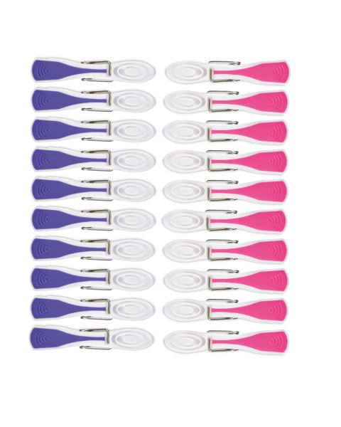 Easy Home Pink/Purple Pegs 20-Piece