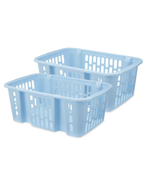 Blue Large Easy Home Basket 2-Pack