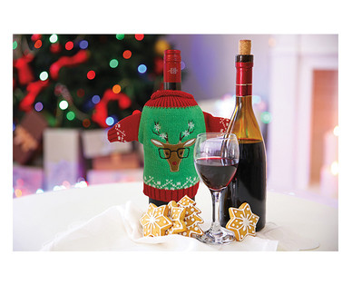 Merry Moments Ugly Sweater Wine Bottle Cover