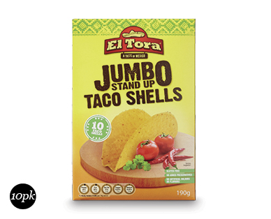 Jumbo Flat Bottom Taco Shells – 10pk/190g