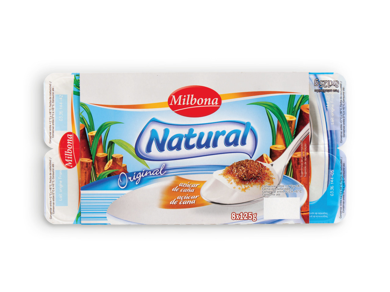 MILBONA(R) Iogurte Natural com Açúcar de Cana