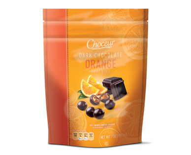 Choceur Dark Chocolate Covered Orange or Raspberry Fruit Bites