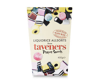 Taveners Liquorice Allsorts, Jelly Babies or Wine Gums 400g