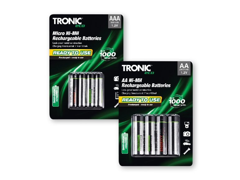 TRONIC(R) Rechargeable Batteries