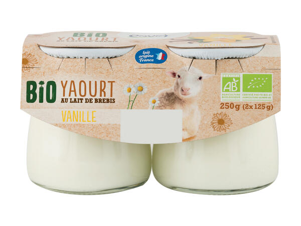 2 yaourts vanille au lait de brebis Bio