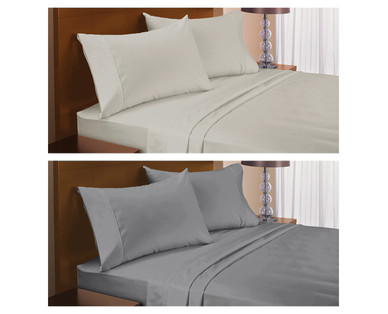Huntington Home Queen or King 300 Thread Count 100% Cotton Sateen Sheet Set