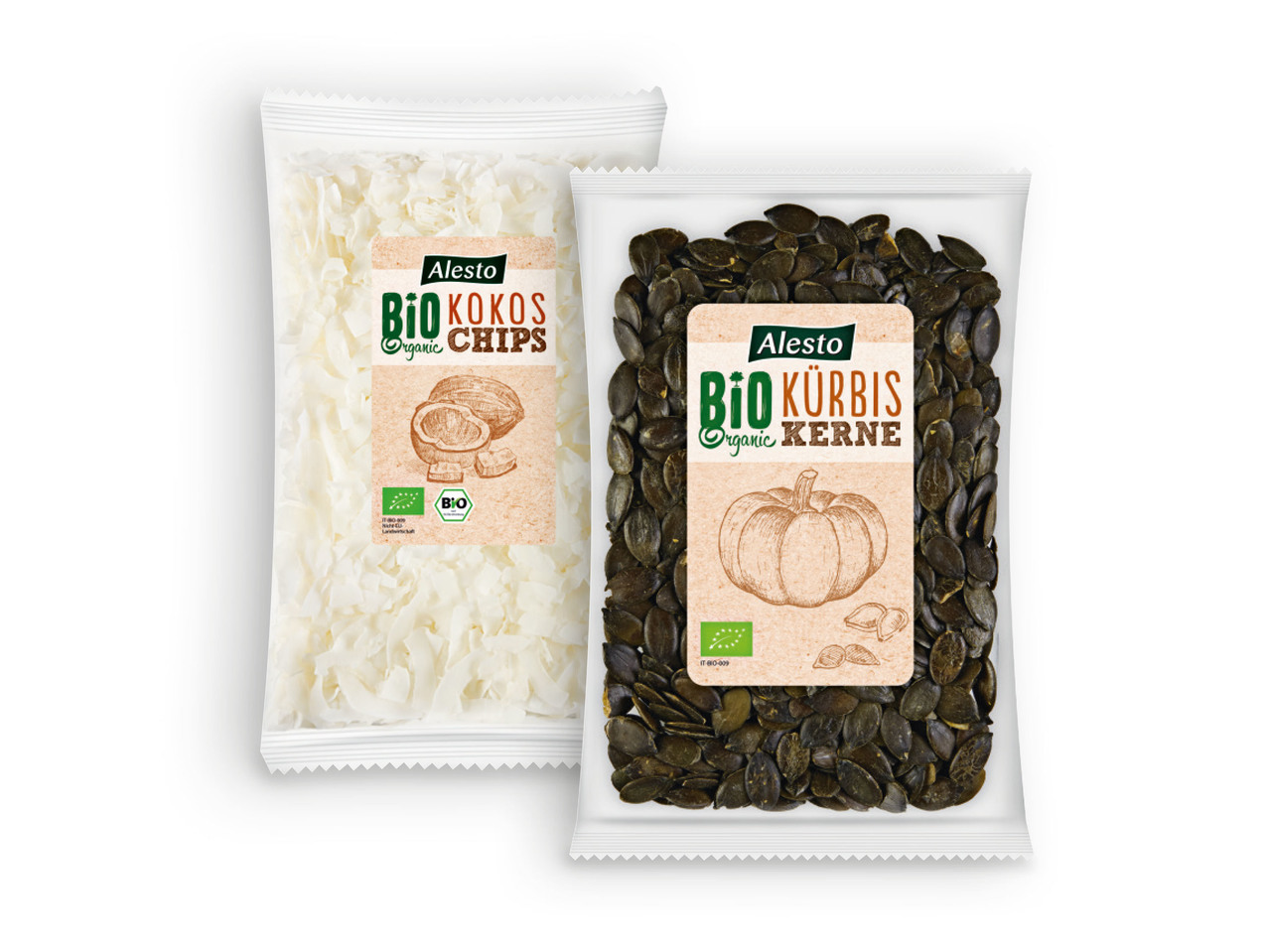 ALESTO(R) Sementes de Abóbora Bio / Snack de Coco Bio