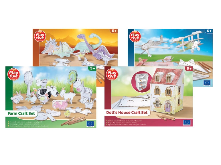 PLAYTIVE Colour-In Craft Set