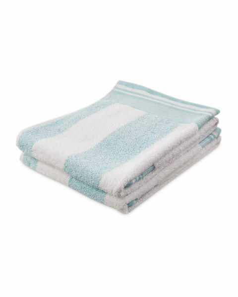 Aqua Stripe Hand Towel 2 Pack