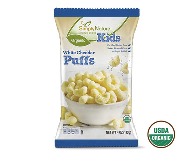 SimplyNature Kids Organic White Cheddar Puffs