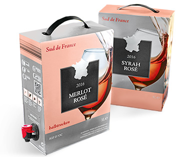 Südfranzösische Roséweine, Bag-in-Box, 3 Liter