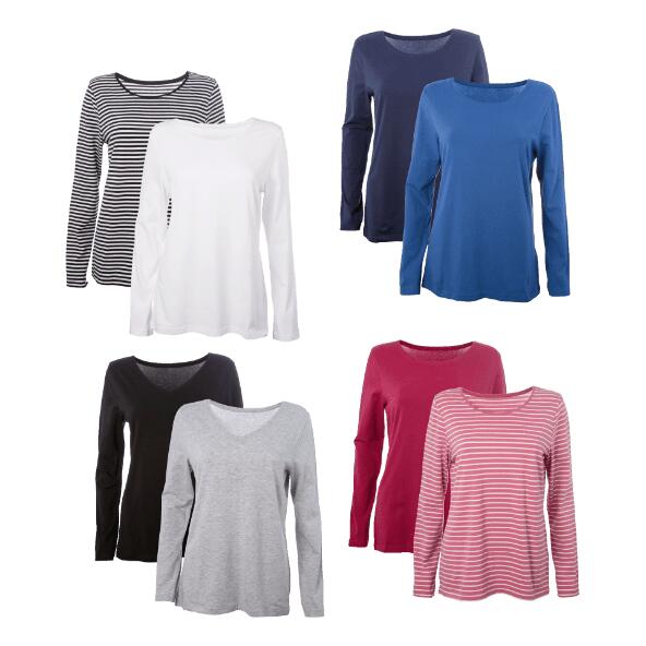 Basic shirts voor dames, 2 st.
