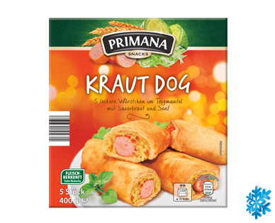 PRIMANA Curry Dog oder Kraut Dog, 5 Stück