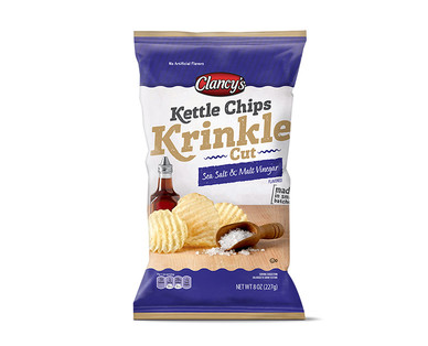Clancy's Sea Salt & Malt Vinegar Krinkle Cut Kettle Chips