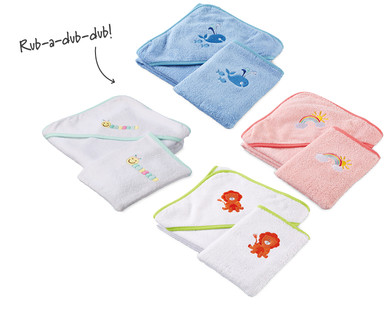 Hooded Baby Towel with Wash Mitt
