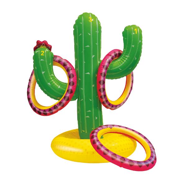 Opblaasbaar cactusspel met ringen of zwemband