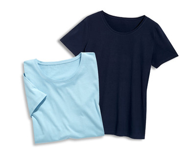 BLUE MOTION Damen-Basic-Shirt, Baumwolle (Bio), Doppelpkg.