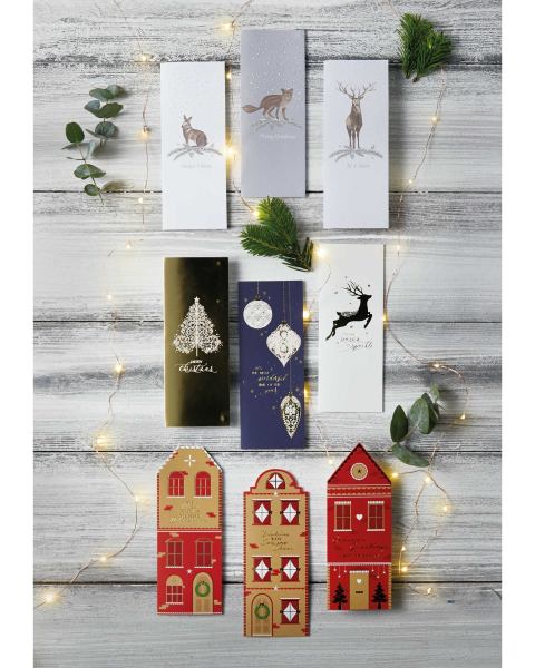24 Navy/Gold Christmas Cards