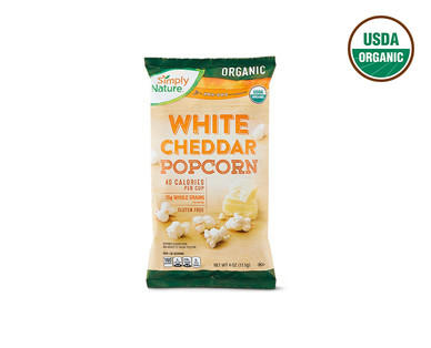 Simply Nature Organic White Cheddar or Sea Salt & Black Pepper Popcorn