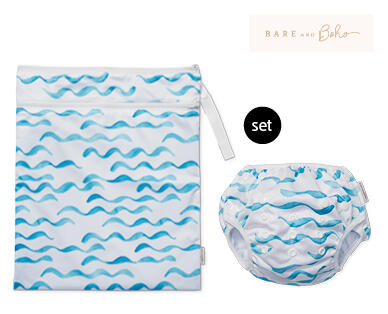 Bare and Boho Swim Nappy and Wet Bag Set or Travel Change Mat and Wet Bag Set