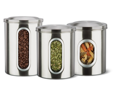 Crofton Clear View Stainless Steel Canister Set