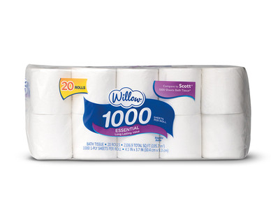 Willow 20 Roll 1000 ct Bath Tissue