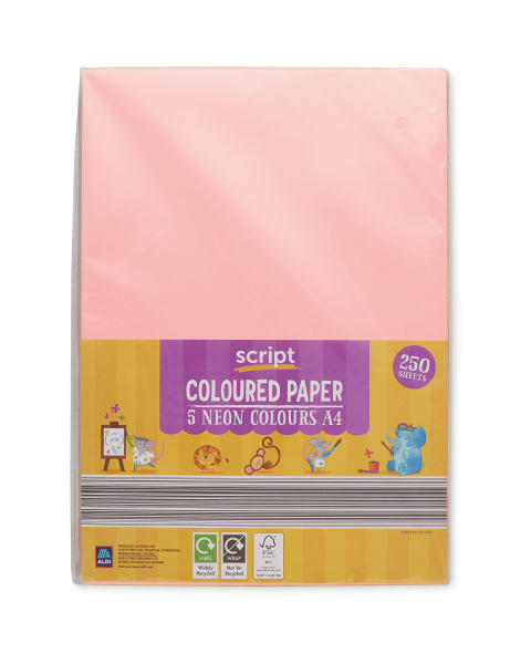 A4 Colour Paper Pack Neon