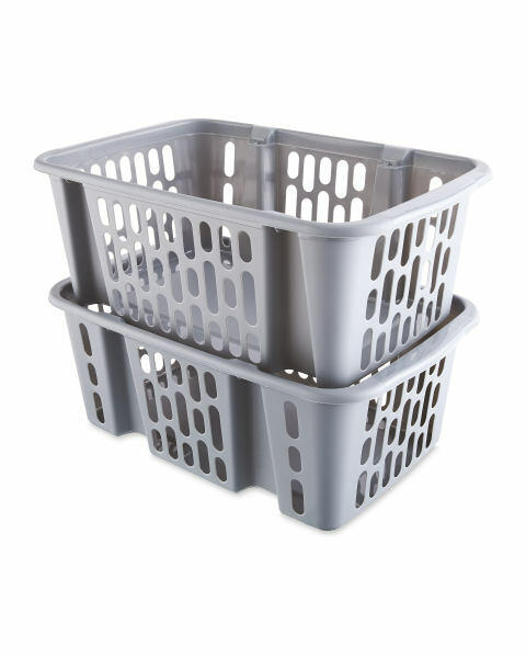 Clear Plastic Basket Set 2 Pack