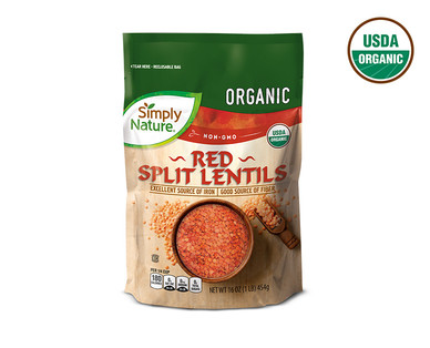 Simply Nature Organic Green or Red Split Lentils