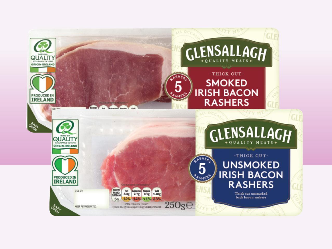 GLENSALLAGH Smoked/Unsmoked Irish Bacon Rashers