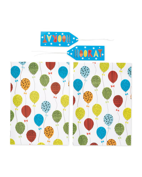 Balloon Gift Wrap & Tags 2-Pack