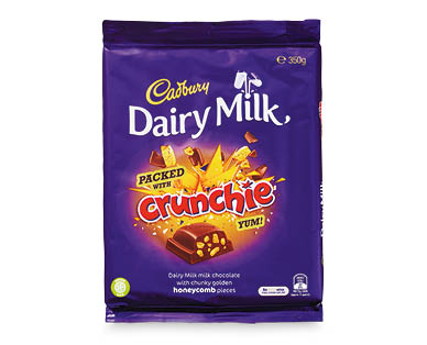 Cadbury Dairy Milk or Crunchie Blocks 350g