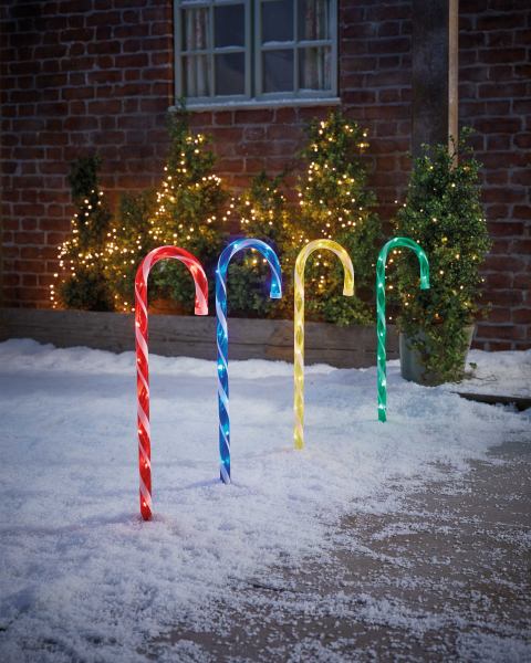 Coloured Candy Cane Pathway Lights