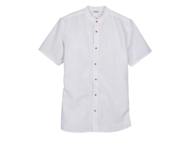 Men`s Linen-Blend Casual Shirt