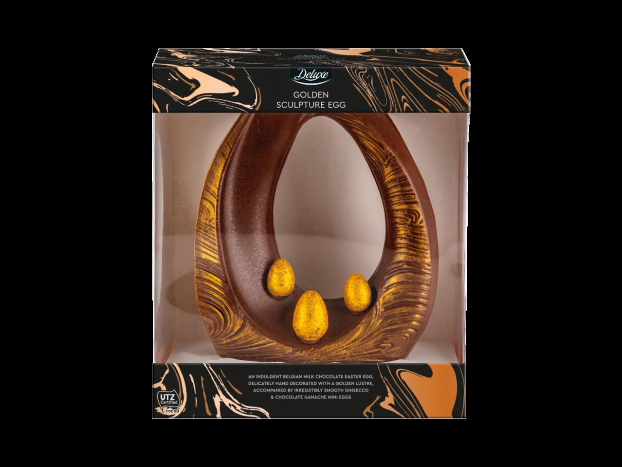 Golden Sculpture Egg with Ginsecco & Chocolate Ganache Mini Eggs